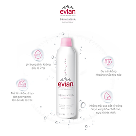 Xịt khoáng Evian Cấp Ẩm Và Làm Dịu Da Spray Brumisateur Natural Mineral Water 300ml