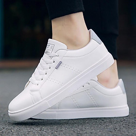 Giày thể thao nam đế bệt trắng cổ điển 2020 018 - trắng ghi - giày sneaker nam