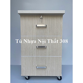 Tủ, Kệ Đầu Giường Nhựa Đài Loan Cao 70cm Ngang 42cm Sâu 42cm Màu Gỗ Sồi K155