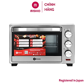 Lò nướng điện vuông vỏ inox Mishio MK254 (25L) - Hàng chính hãng