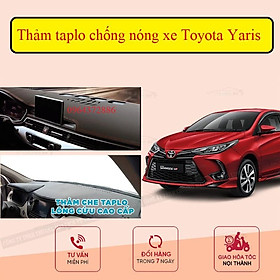 Thảm taplo chống nóng xe Toyota Yaris 2018-2023 nhung hoặc da, có chống trượt phía sau