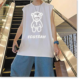 Áo thun ba lỗ nam in hình chú gấu phản quang HOTTREND, style Hàn Quốc siêu đẹp phong cách năng động chất cotton co giãn thấm hút thoải mái trong sinh hoạt,có 4 màu ( TRẮNG,ĐEN,XÁM,VÀNG ) MẪU MỚI NHẤT HIỆN NAY
