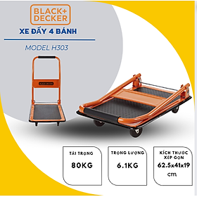 Xe đẩy tay 4 bánh cao cấp có thể gấp gọn BLACKANDDECKER (BLACK+DECKER) H303 tải trọng 80kg