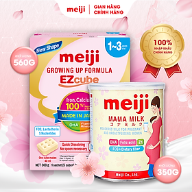 Combo 1 Hộp Thực phẩm Bổ Sung Meiji Mama Milk Và 1 Hộp Sản Phẩm Dinh Dưỡng Công Thức Meiji Growing Up Formula Ezcube