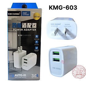 Mua Cóc Sạc Nhanh 3A Kim Cương KMG 603 - 2 Cổng Sạc Usb - Hàng Chính Hãng
