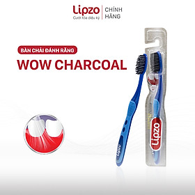 Bàn Chải Đánh Răng LIPZO Wow Charcoal Than Hoạt Tính Công Nghệ Chỉ Tơ Vàng Hai Lớp Nano Kháng Khuẩn Hút Ẩm Khử Mùi