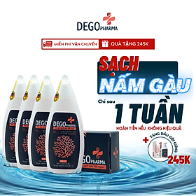 Combo 4 Dầu Gội Đầu Sạch Nấm Da Đầu DEGO PHARMA 80ml - Dứt Điểm Gàu Ngứa & Vảy Nến - Á Sừng