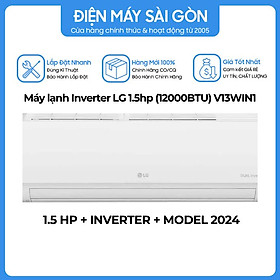 Máy lạnh LG Inverter 1.5 HP V13WIN1 - Hàng chính hãng Điều khiển bằng điện thoại, có wifi -công nghệ Gold-Fin chống ăn mòn

Chế độ ngủ đêm tránh buốt

Tự khởi động lại khi có điện

Chức năng tự làm sạch