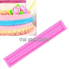 Khuôn silicon làm viền bánh, rau câu, fondant viền lá kép - Mã số 1155