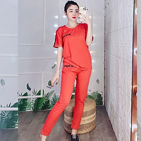 Đồ bộ nữ bigsize Đồ ngủ nữ đồ bộ mặc nhà đẹp dễ thương cotton thể thao trung niên quần dài ESHOP DB14