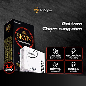 Combo Mượt Bần Bật - Bao cao su Lifestyles Skyn Intense Nonlatex 10 bao + 1 Bao cao su LifeStyles Zero 3 bao