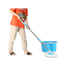 Mua Bộ lau nhà GỒM CÂY LAU xoay 360 tự vắt độ dài 120cm + THÙNG đựng nước BHX VNS 156 - màu xanh