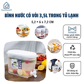 Bình Đựng Nước Có Vòi 3,5L  Để Trong Tủ Lạnh Tiện Lợi Đa Năng Ngăn Nắp Loại 1 - Hàng Chính Hãng MINIIN