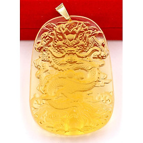 Mặt dây chuyền tượng Rồng - pha lê vàng ( 6.2cm x 4cm )
