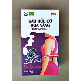 [ORGANIC] Gạo Lứt Tím Hữu Cơ Hộp 1Kg - Gạo Hữu Cơ Hoa Nắng - Cơm mềm dẻo, hương thơm đặc trưng- Hỗ trợ kiểm soát cân nặng, ổn định đường huyết