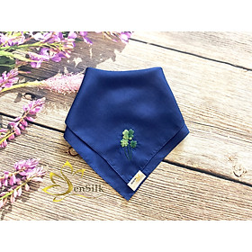 Silk Handkerchief 100% Handmade Embroidery - Khăn Tay Thêu Lụa Cỏ 4 Lá - Quà Tặng Trái Tim SenSilk - Best Seller Vienam Gift