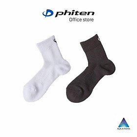 Tất thể thao cổ vừa Phiten sport socks semi long (2 đôi) AL907370/AL907373/AL907375/AL907470/AL907473 - Đen