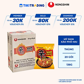 Thùng 20 Gói Mỳ Shin Xào Phô Mai (136g x 20 Gói) 