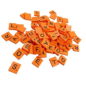 New Wooden Puzzle Tiles Letters 100 Set of Alphabet Board Game Pieces Scrapbooking Craft DIY 
