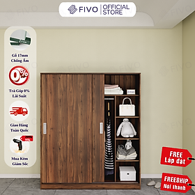 Mua Tủ Áo Quần Cửa Trượt FIVO FC31 Gỗ Chống Ẩm Cao Cấp Dày Dặn  Màu Walnut Ấm Cúng Cho Phòng Ngủ