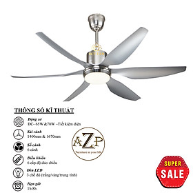 Mua Siêu Sales QUẠT TRẦN AZP- 6 CÁNH NHỰA  CÔNG XUẤT 65W  CÓ REMOTE- Hàng Nhập Khẩu