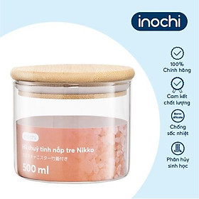 Hũ thuỷ tinh nắp tre Inochi - Nikko 500ml