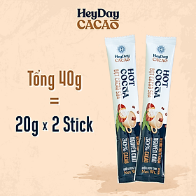 Bột Cacao Sữa Heyday - Combo 2 Gói tiện lợi 20g - Đậm vị chân thật từ cacao nguyên chất