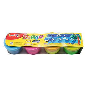 Bột Nặn Học Tập Dough 4 Hủ 4 Màu Neon + Khuôn SMARTKIDS SK-DC20N (20g)