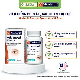 Viên Uống Bổ Mắt Hỗ Trợ Tăng Cường Thị Lực VITAHEALTH Advanced Eyecare Bổ Sung Vitamin A (30 Viên)