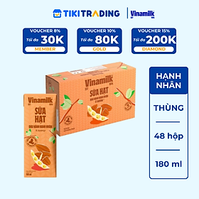 Thùng 48 hộp Sữa đậu nành Vinamilk hạt hạnh nhân 180ml