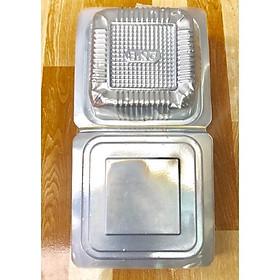 Mua Hộp nhựa vuông đựng bánh 52B 100 cái hộp bánh vuông hộp vuông trong đựng bánh 15x15x5cm