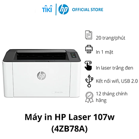 Máy in Laser trắng đen HP 107w (4ZB78A) - Hàng Chính Hãng