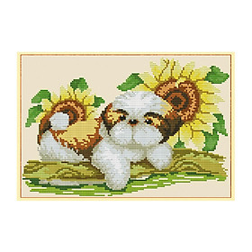 Cross Stitch Stamped Kits Dog Pattern 11CT Embroidery   Ornament