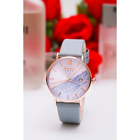Đồng Hồ Nữ Julius Hàn Quốc JA1312 Dây Da Mặt In Hoa Thanh Lịch