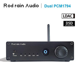 Rod Rain Audio Dual PCM1794 DAC QCC5125 Thẻ USB Bluetooth 5.1 Amanero LDAC DSD512 Bộ giải mã âm thanh HIFI Bộ khuếch đại tai nghe 600Ω