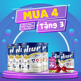 Sữa Bột HIUP Chính Hãng Tăng Chiều Cao Cho Trẻ Từ 2 Đến 15 Tuổi (Combo Mua 4 Tặng 2 Hộp Sữa Bột + 1 Dekabon)