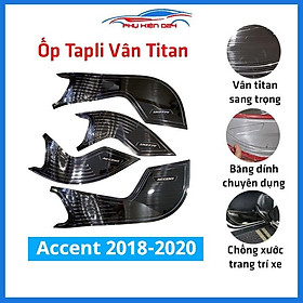 Hình ảnh Bộ ốp tapli Accent 2018-2019-2020 vân Titan chống xước va đập khi mở cửa và làm đẹp xe