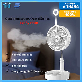 Mua Quạt Hơi Nước  Phun Sương Làm Mát  Quạt Điều Hòa Không Khí SeaSy SS80  3 Chế Độ Làm Mát  Pin 7200mAh  Tích Hợp Đèn Led  Dễ Dàng Gấp Gọn Hoặc Kéo Dài  Vừa Quạt Vừa Phun Sương Liên Tục  Không Gây Tiếng Ồn – Hàng Chính Hãng