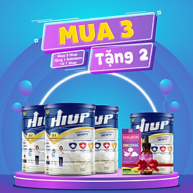 Sữa Bột HIUP Chính Hãng Tăng Chiều Cao Cho Trẻ Từ 2 Đến 15 Tuổi (Combo Mua 3 Tặng1 Hộp Sữa Bột + 1 Dekabon)