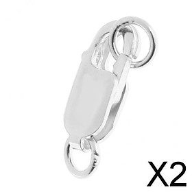 2x925 Lobster Claw Clasps with Loop for Keychain Jewelry Finding Silver