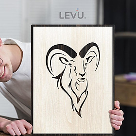 Mua Tranh treo tường tuổi Mùi biểu tượng hình con Dê 12 con giáp LEVU DV08