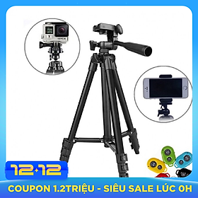 Chân máy ảnh Tripod 3120 tặng Giá kẹp điện thoại, Remote và Túi đựng