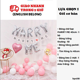 Bộ bong bóng trang trí cầu hôn proposal balloon set hpni21