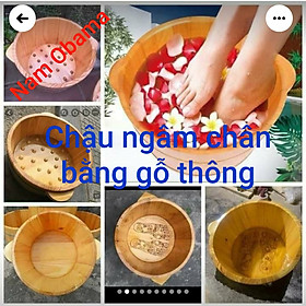 Mua CHẬU NGÂM CHÂN BẰNG GỖ THÔNG  có hạt mát xa