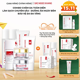 [COMBO 7 món] Chăm sóc da toàn diện dưỡng da cơ bản + kem dưỡng da ban ngày (30ml) + ban đêm (30g) + Serum dưỡng trắng diệu kì 30ml