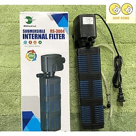 Máy lọc bể cá RS-3004, máy lọc chìm gắn thành bể 3 bầu lọc vuông