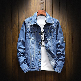 New men's Japanese denim jacket youth slim jacket large size casual jacket (05)