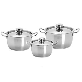 Mua ️(Hàng Việt) Bộ nồi 3 đáy inox 430 thân Cool Fivestar Standard-FSB3028|GiadụngAnNhiên