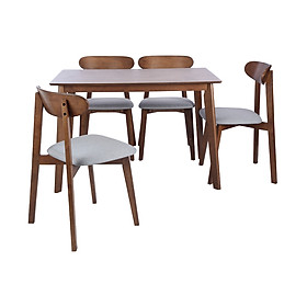 Mua   Miễn Phí Vận Chuyển & Lắp Đặt   Bộ Bàn Ghế Ăn MICHELL Màu Gỗ Óc Chó Nhỏ Gọn Bao Gồm 1 Bàn 4 Ghế  Thiết Kế Có Đệm Ngồi Êm Ái  Chống Ấm Mốc | Index Living Mall | Nội Thất Nhập Khẩu Thái Lan - Phân Phối Độc Quyền Tại Việt Nam