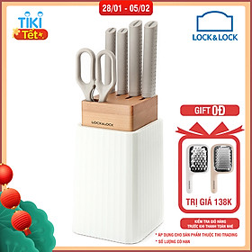 Bộ Dao 6 Món Lock&Lock (4 Dao, 1 Kéo, 1 Hộp Đựng Dao) CKK802
